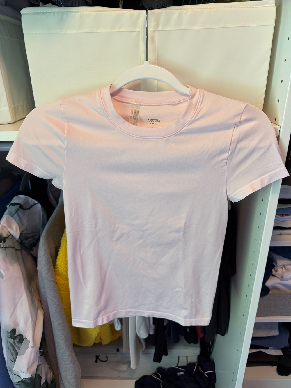 Aritzia Light Pink Crew Neck Short Sleeve Tee